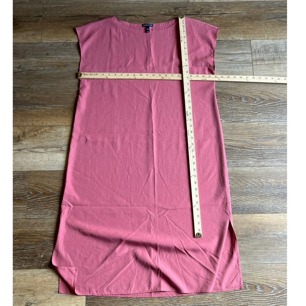 NWOT Eileen Fisher CHUTNEY Sandwashed Tencel Bateau Neck Midi Shift Dress M $228 - Picture 6 of 6
